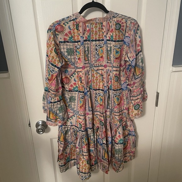 Taj by Sabrina Crippa Women's Long Sleeve Mini Dress Multicolor Size Small Beach - Picture 5 of 14